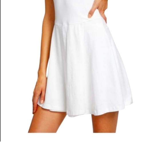 ATM Anthony Thomas Melillo Cotton Halter Tennis Dress w/Shorts White Size Large - Picture 3 of 9